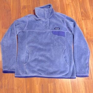 Patagonia Synchilla Fleece Pullover Purple Quarter Snap Sweatshirt Jacket Size M